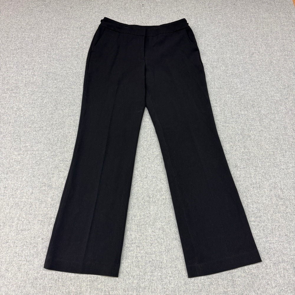Anne Klein Dress Pants Size 8 Black Wide Leg Trousers Office Career Professional